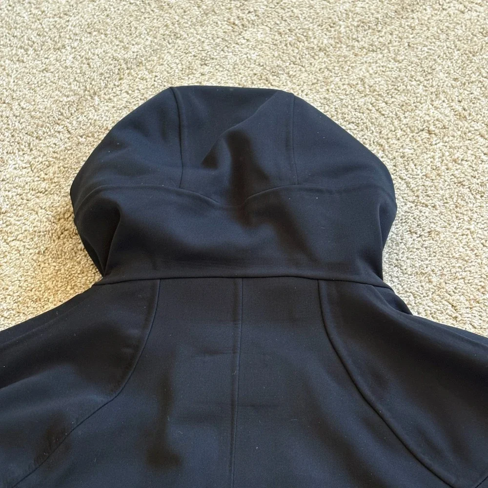 Merrell Softshell Hooded Jacket Womens Small Black Full Zip Fleece Lined Outdoor